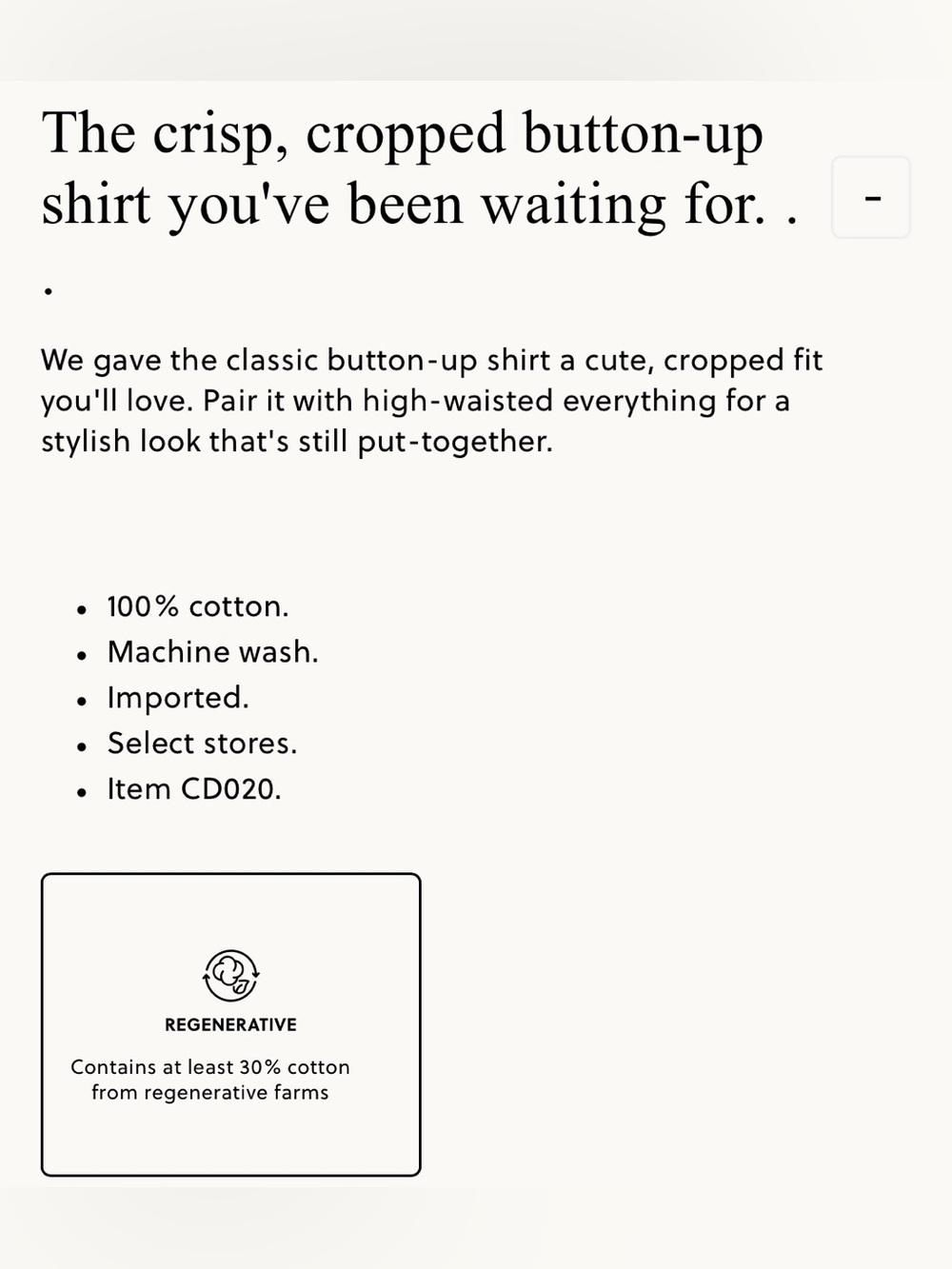 NWT JCrew Cropped Button Up Shirt Size 0 White Regenerative Cotton $118 CD020 - Picture 12 of 14